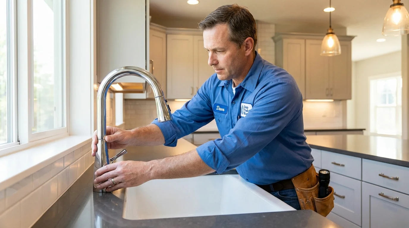 Kitchen faucet installation by Johns Plumbing LLC in Castle Hayne